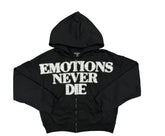 MIXED EMOTIONS: Black End Rhinestone Hoodie