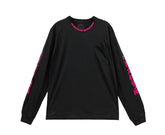 CHROMEHEART:Pink Neck Logo Long Sleeve T-Shirt Tee