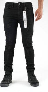 DSTAR: SUPER STRETCH DENIM Straight FIT JET BLACK JEANS