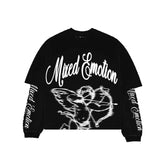 MIXED EMOTION: Black “Blur” Thermal Long Sleeve