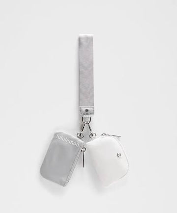 LULULEMON SILVER DROP/WHITE DUAL POUCH
