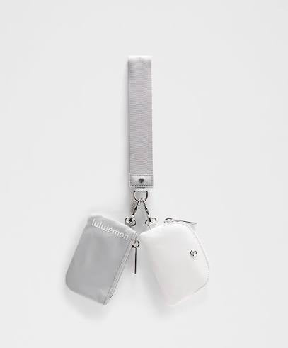 LULULEMON SILVER DROP/WHITE DUAL POUCH