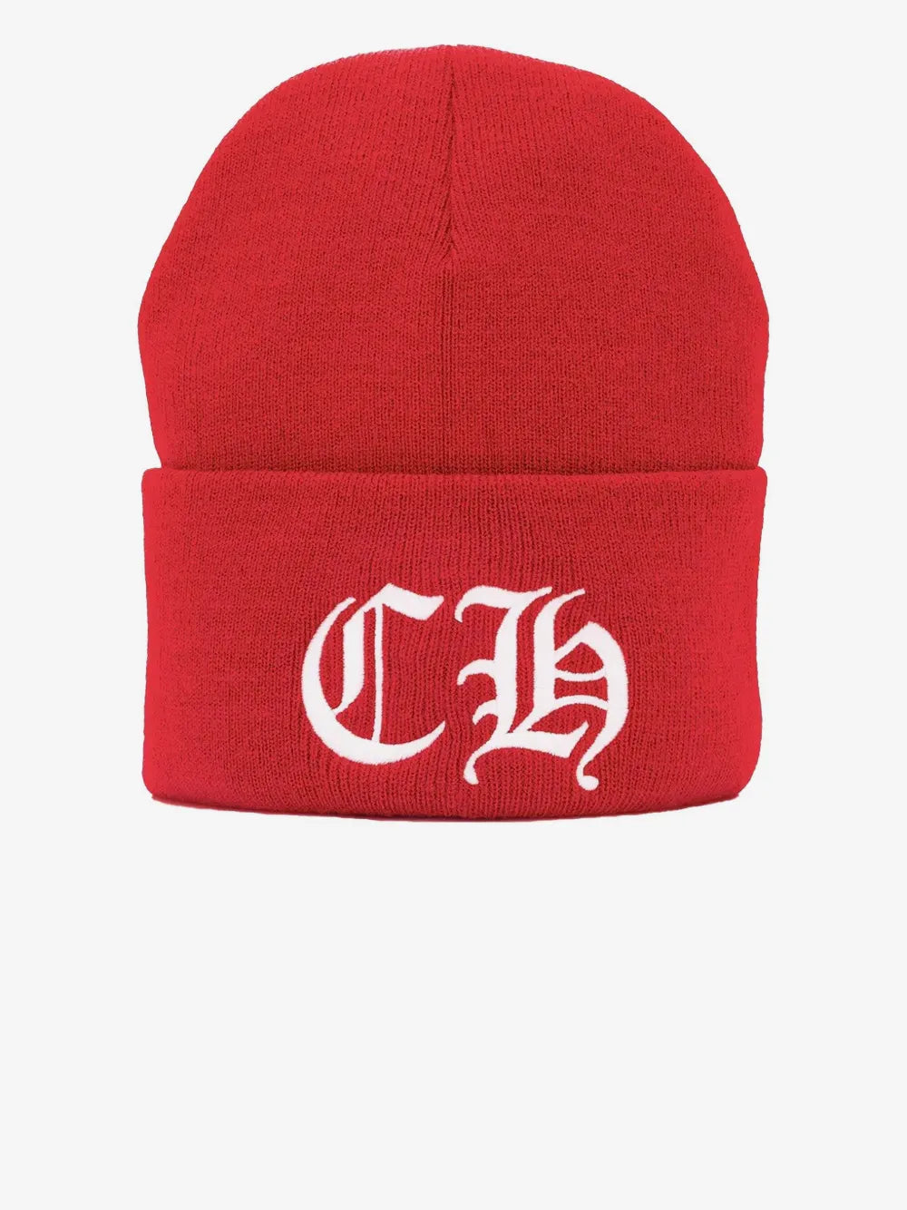 CH: Red Logo-Embroidered Beanie Hat