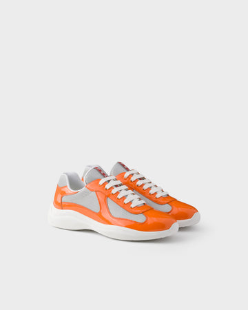Prada America's Cup Sneakers: Papaya/Silver