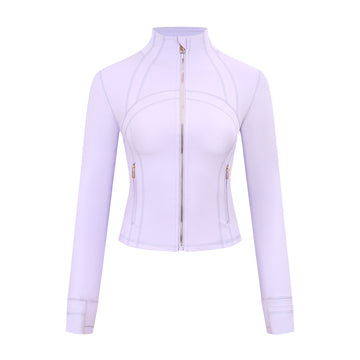 LULULEMON: Lavender Frost Gold Zipper Cropped Short Set