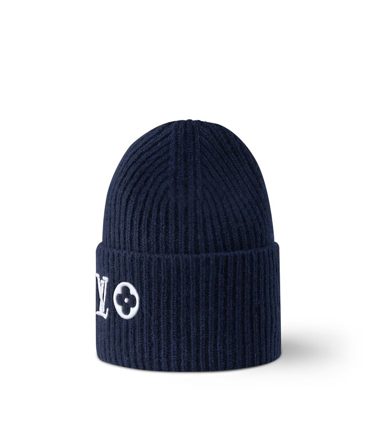LVT: NAVY BLUE HEADLINE BEANIE