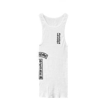 CHROME HEARTS: WHITE/BLK TBBAR SCRIPT LOGO TANK TOP DRESS
