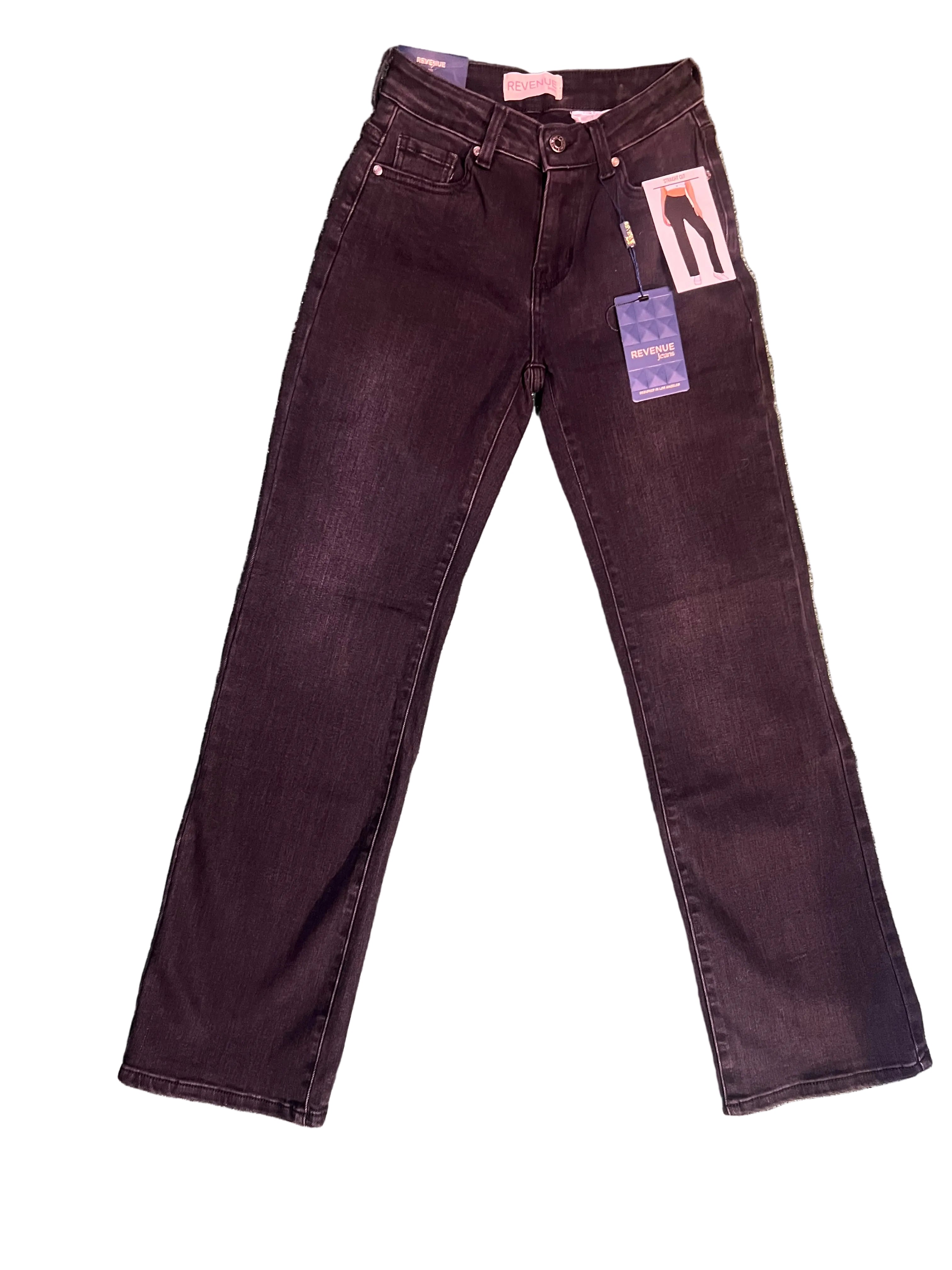 REVENUE JEANS: BLACK COAL STRAIGHT CUT