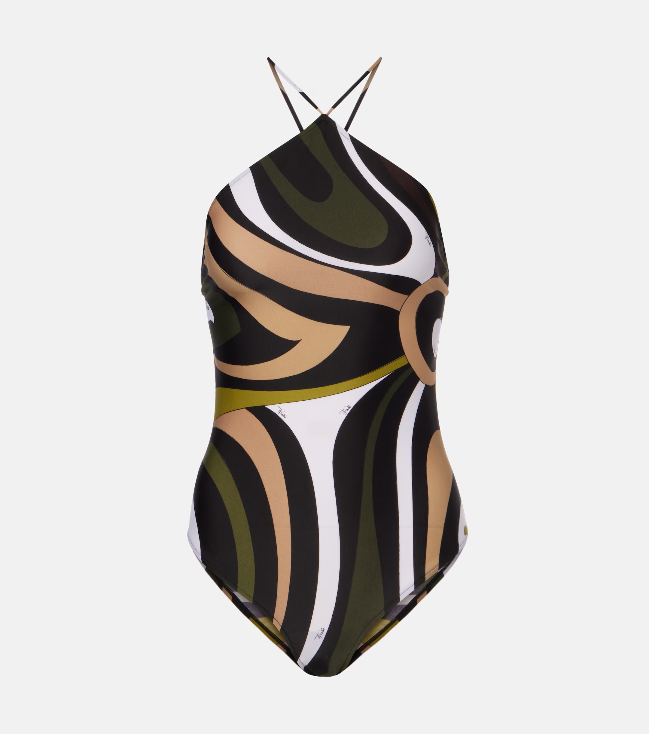EMILIO PUCCI: Marmo Halter Neck Swimsuit