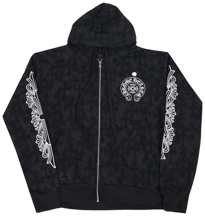 CH: Plus Cross All Over Print Zip Up Hoodie 'Black'