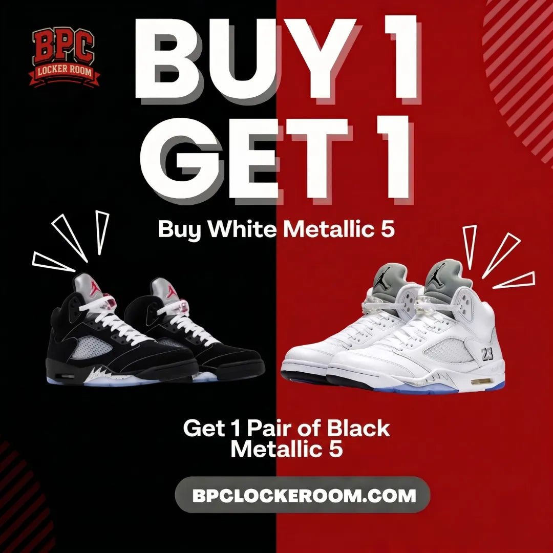Buy White Metallic 5 Get 1 Pair of Black Metallic 5