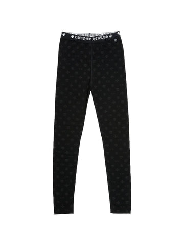 CHROME HEARTS: BLACK MULTILOGO PRINT LEGGINGS