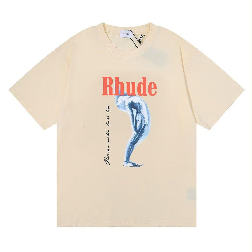 RHUDE: TAN T-SHIRT