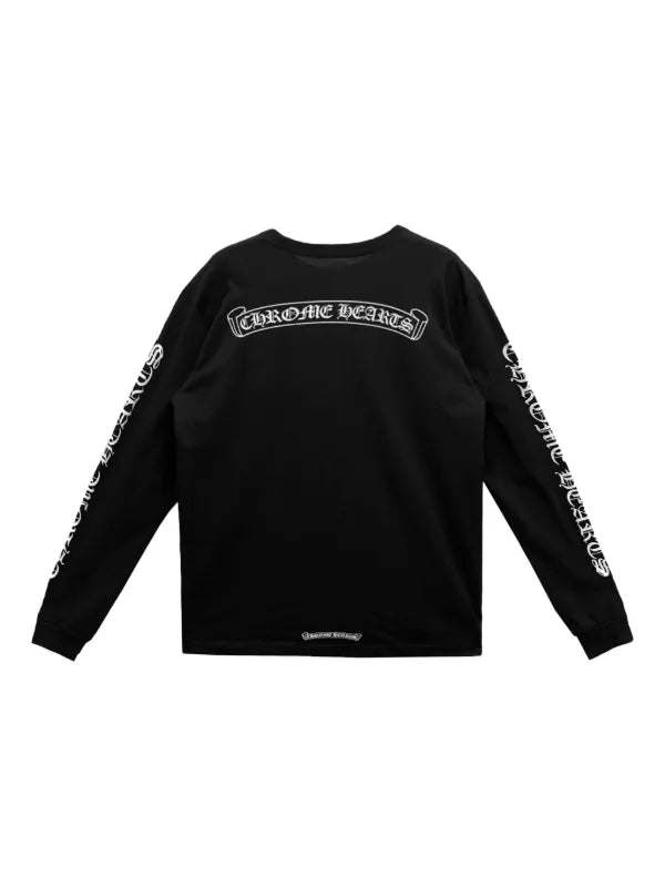CHROME HEARTS: SCROLL LOGO LONG SLEEVE POCKET T SHIRT