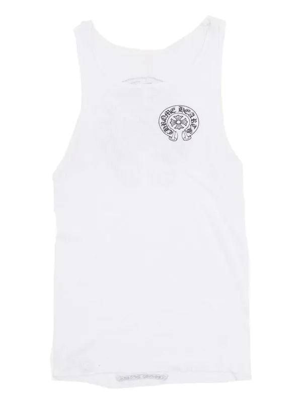 CHROME HEARTS: Horseshoe motif ribbed tank top