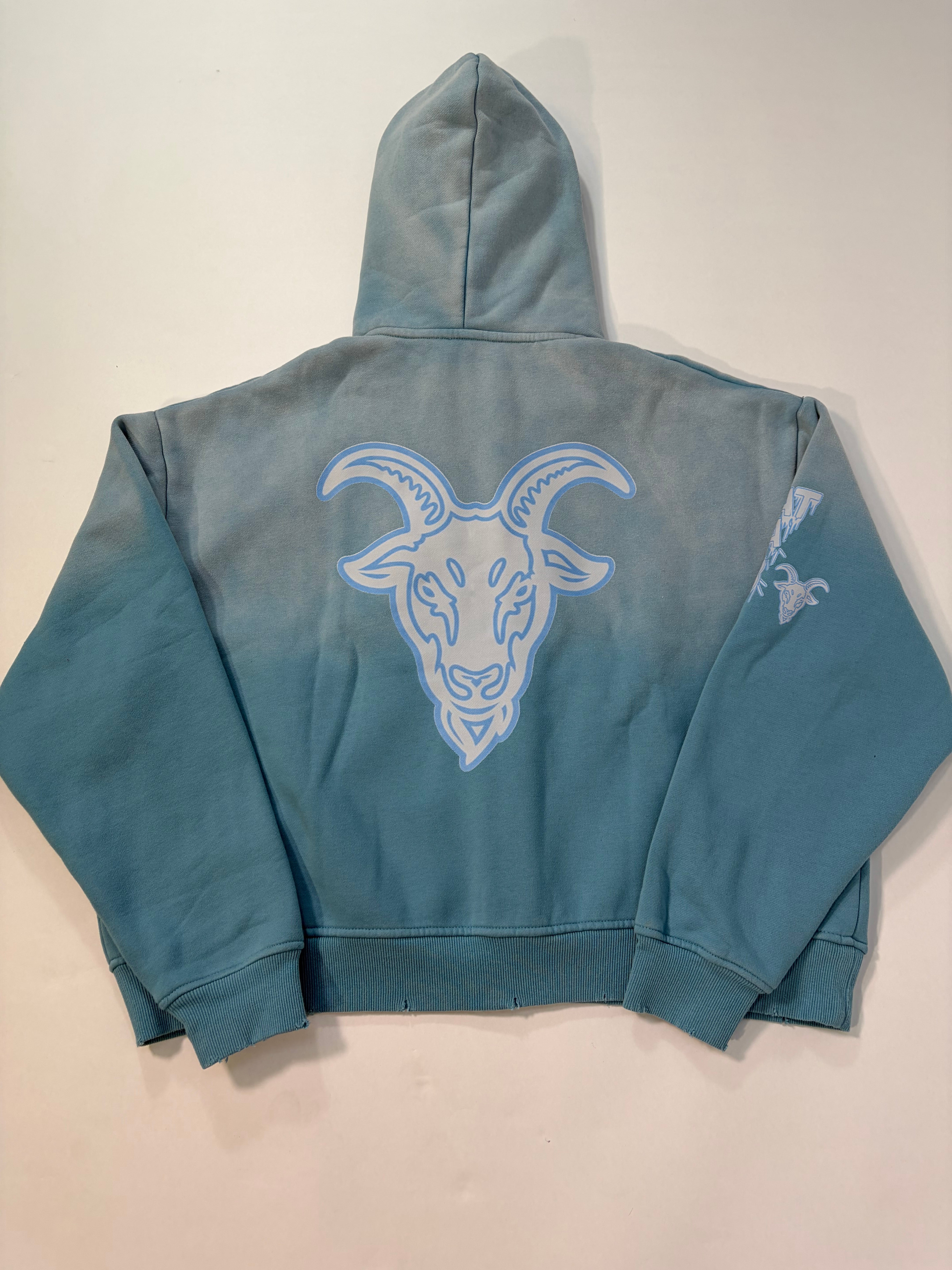 GOAT ERA: ICEY BLUE ZIP UP HOODIE