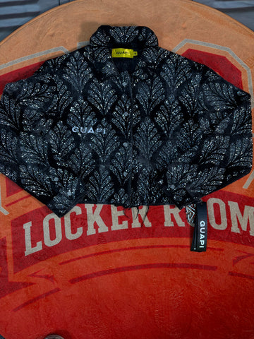 GUAPI: Embellished Cropped Flannel Black