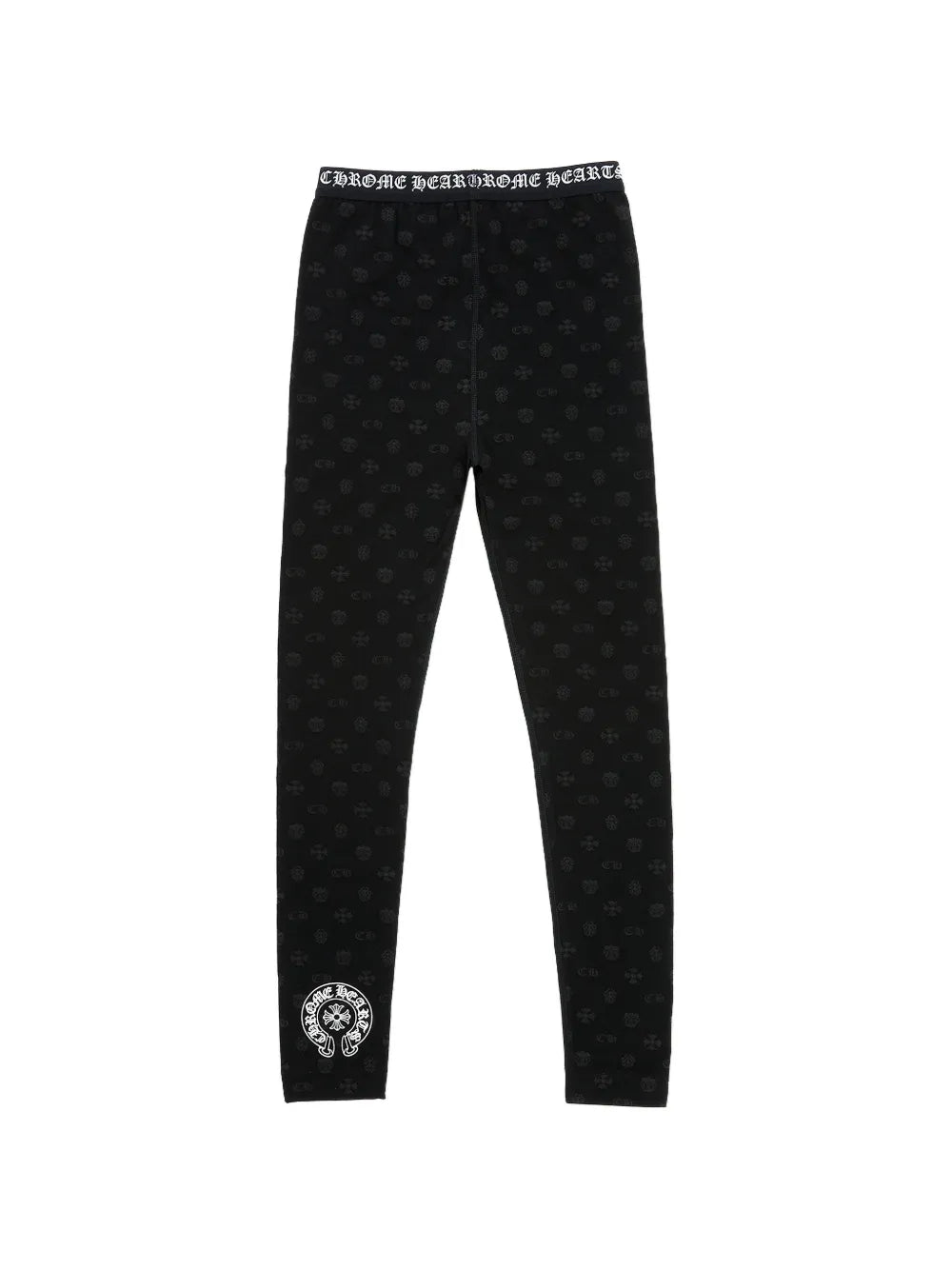 CHROME HEARTS: BLACK MULTILOGO PRINT LEGGINGS