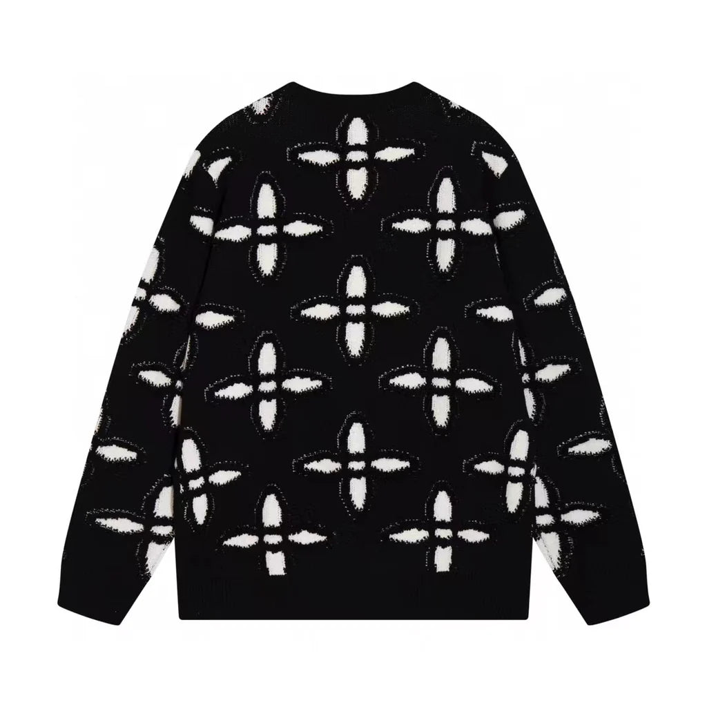 LOUIS VUITTON : TEXTURED COTTON CREWNECK BLACK