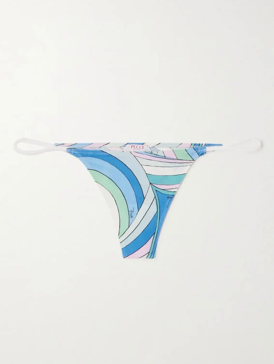EMILIO PUCCI: Iride Print Bandeau Tube Top Swimsuit Set