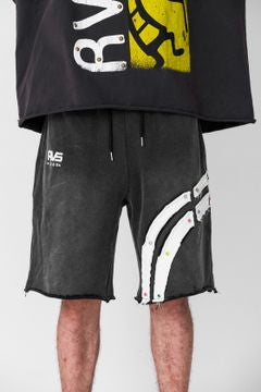 RVS: Smoke Washed "Signature" Shorts with Gem Stones