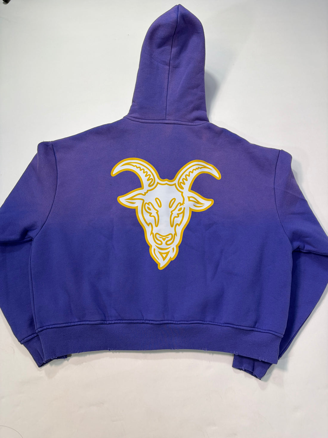 GOAT ERA: PURPLE/YELLOW ZIP UP HOODIE