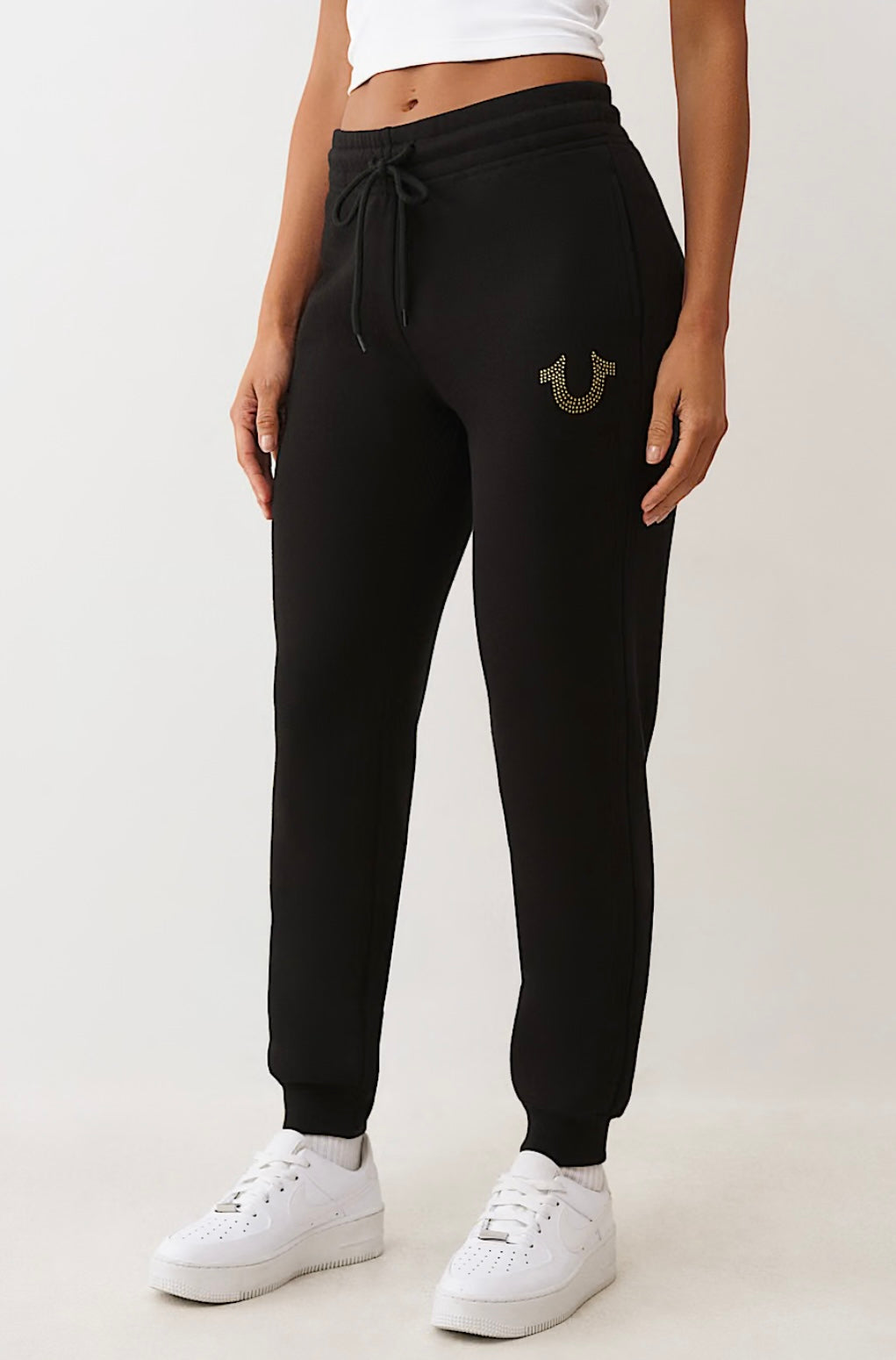 TRUE RELIGION :
Black Horseshoe Crystal Jogger
