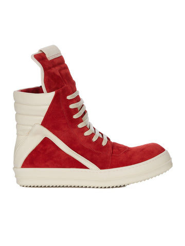 Rick Owens: Temple Suede Vintage HighTop Sneaker Carnelian Milk