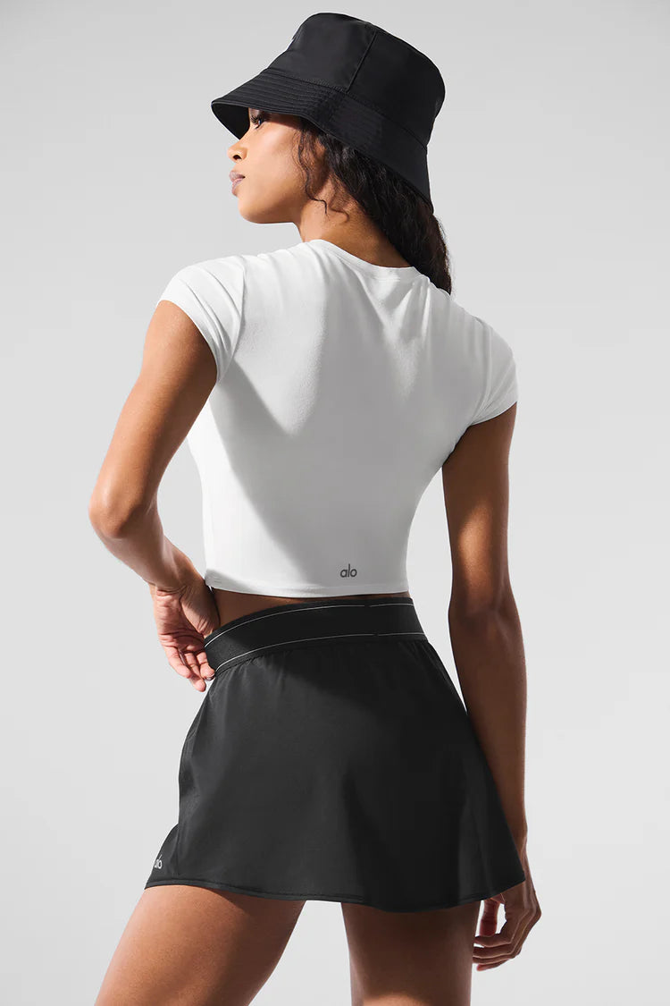 ALO: Crop Finesse Short Sleeve White