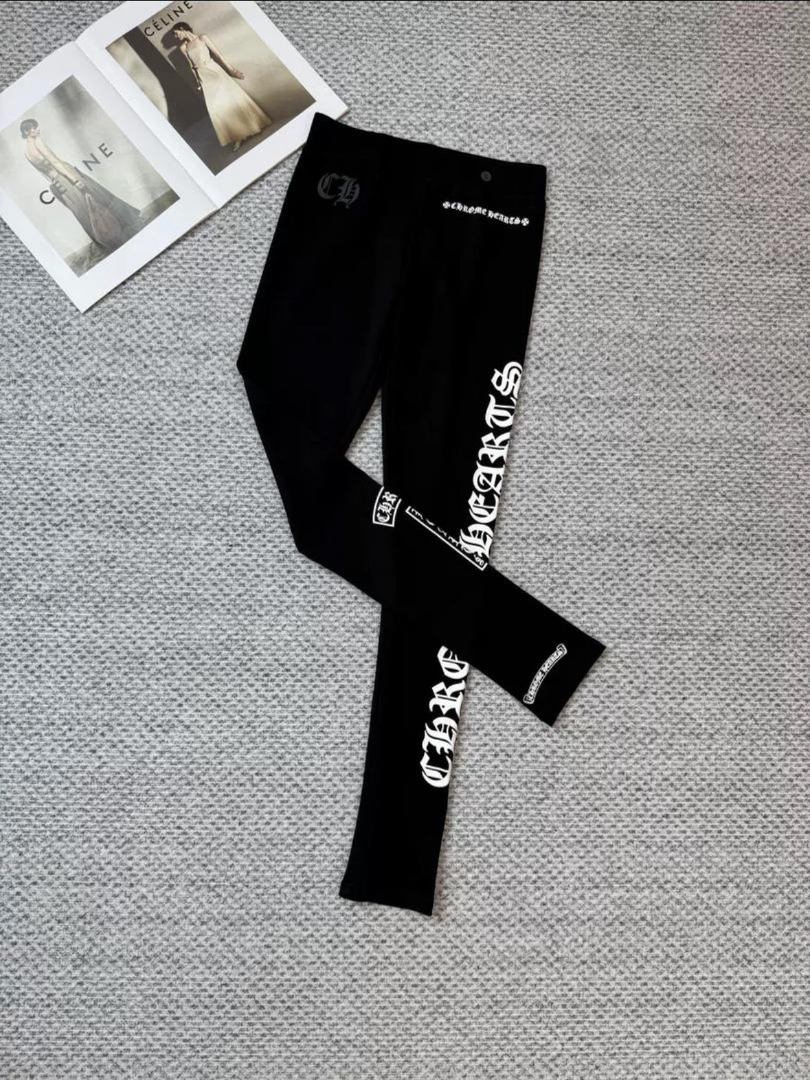 BLK CHROME HEART LEGGINGS