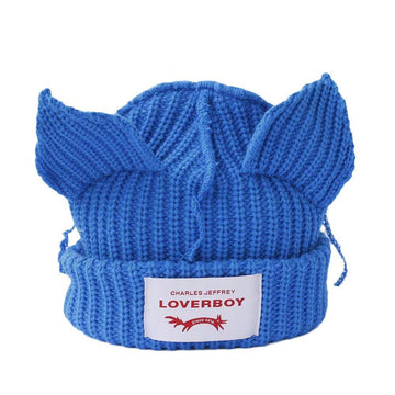 CHARLES JEFFERY: SOFT BLUE LOVER BOY CAT-EAR BEANIE