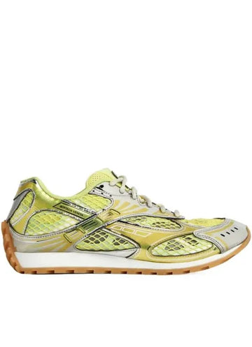 BOTTEGA VENETA ORBIT: Silver & Yellow Sneakers