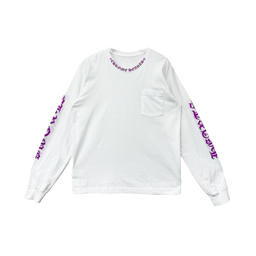 Chrome Heart White/Purple Neck Longsleeve T-Shirt