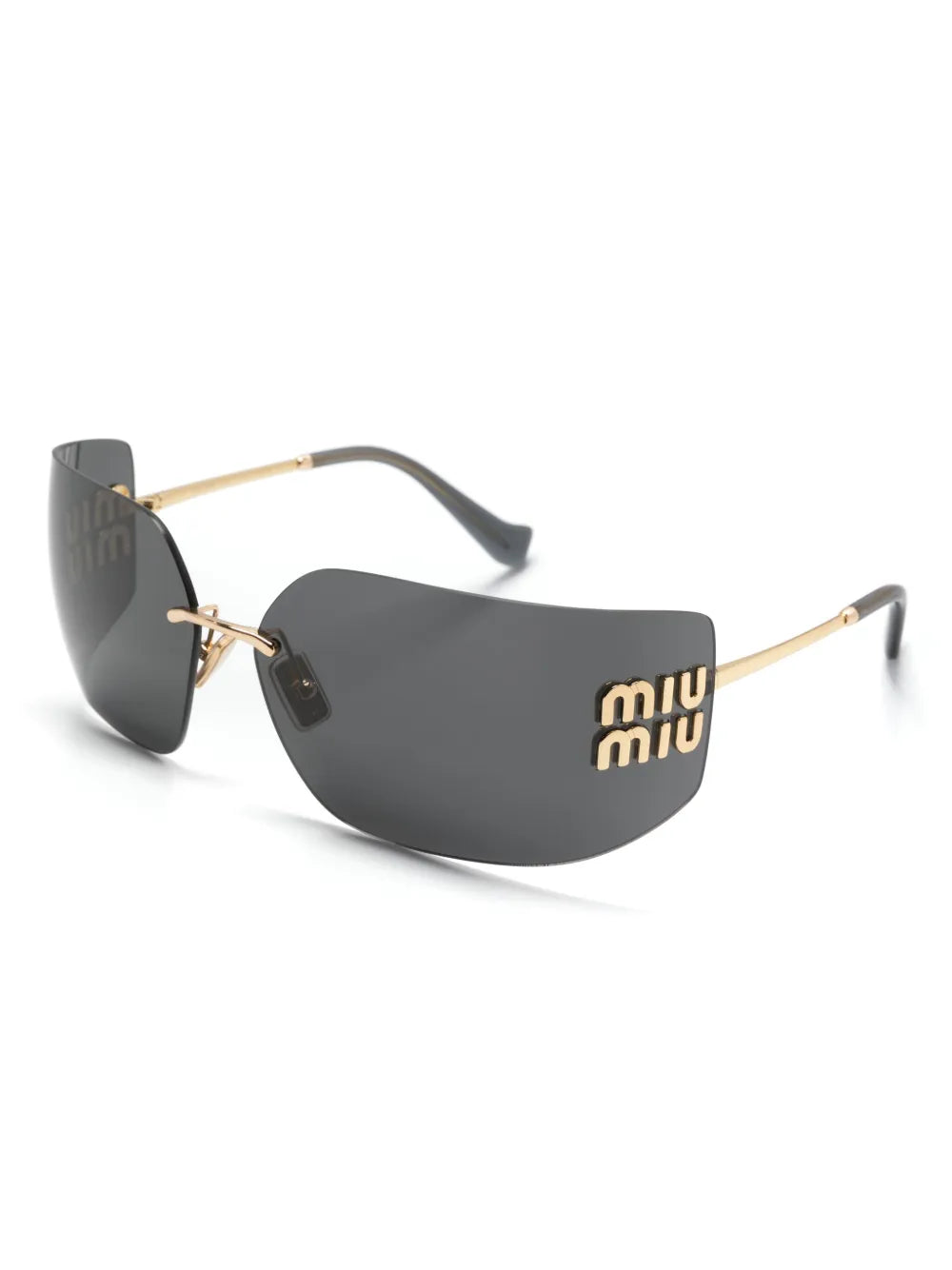 MM: RUNAWAY RECTANGLE FRAME SUNGLASSES BLACK/GOLD