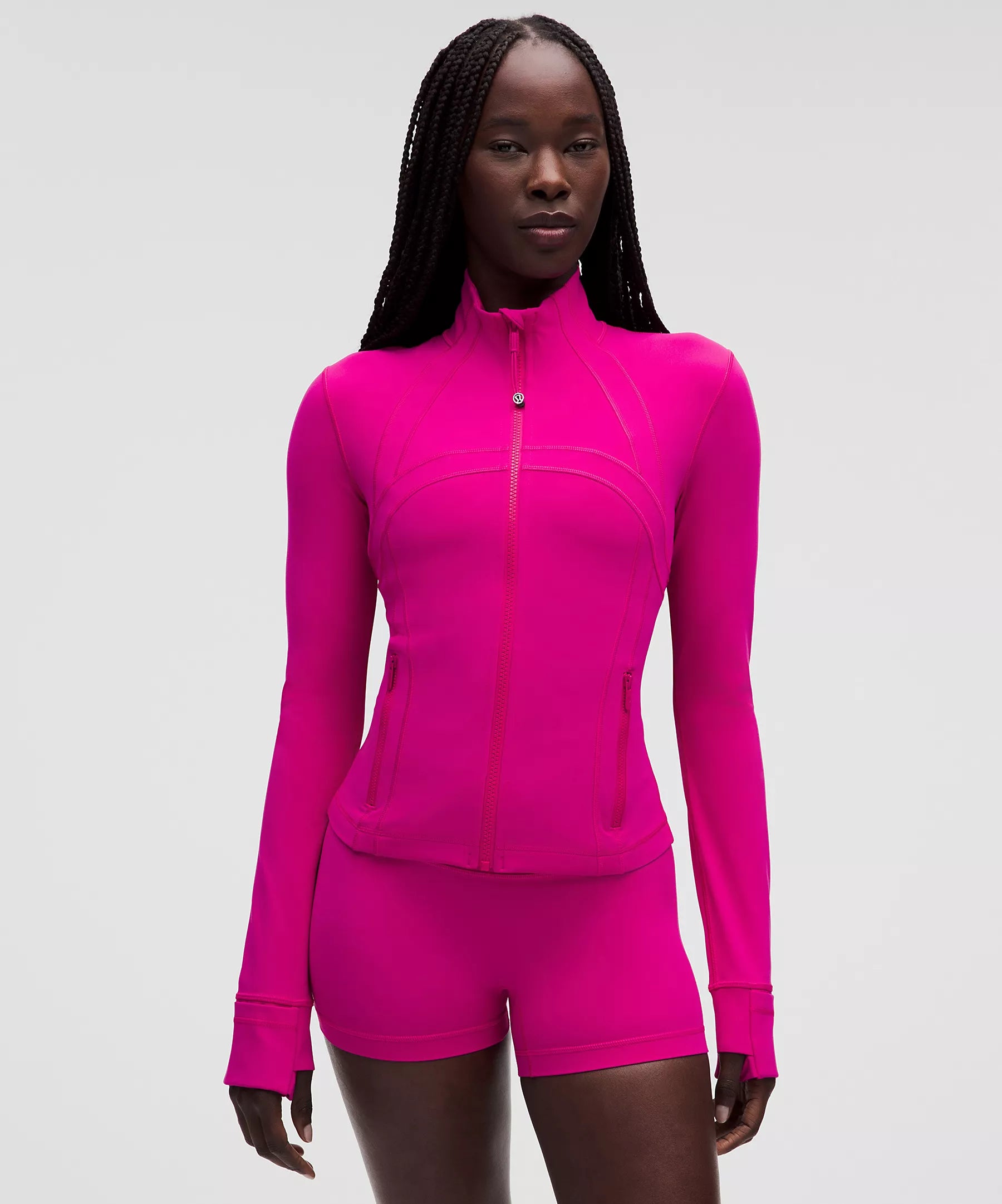 Lulu Lemon: Hot Pink Cropped 4 in Short Set