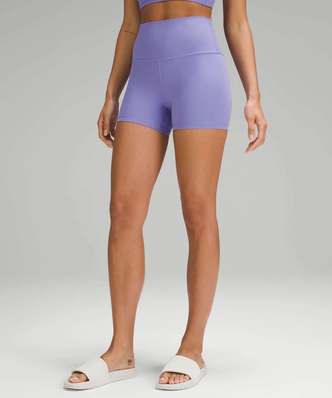 Athletic Wear: DARK LAVENDER CROPPED 4 IN SHORT SET