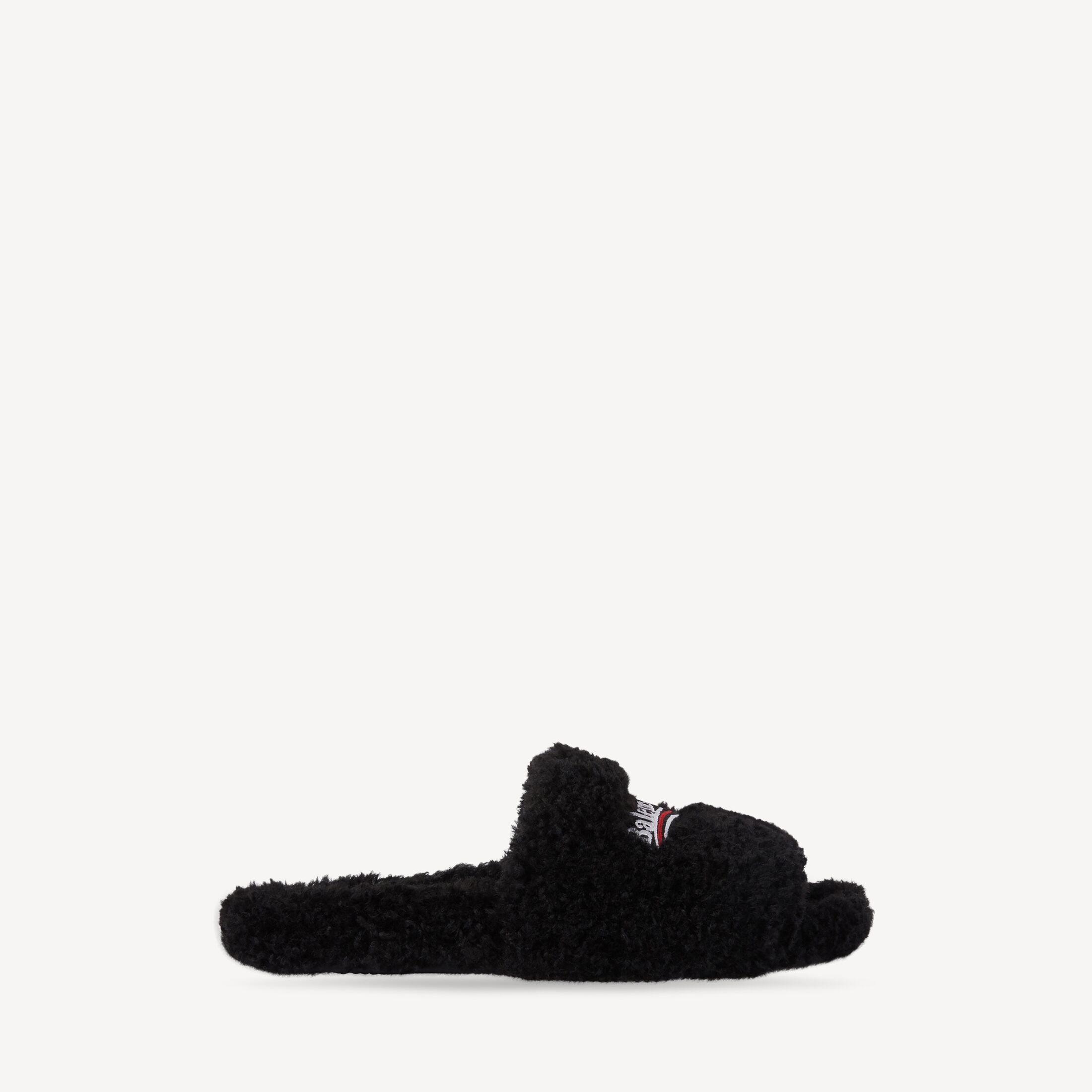 BALENCIAGA: Furry Open Mule slides