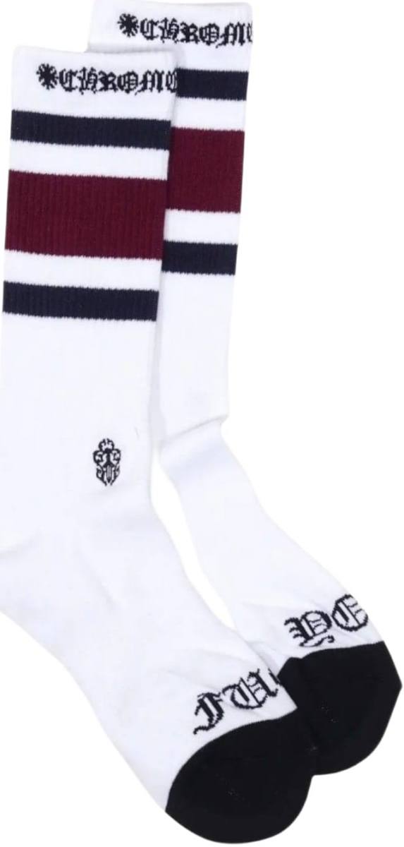 CH: Sport Striped Socks White/Burgundy/Navy