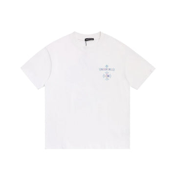 CHROMEHEART: WHITE RHINESTONE APPLIQUÉ HORSESHOE GRAPHIC TEE