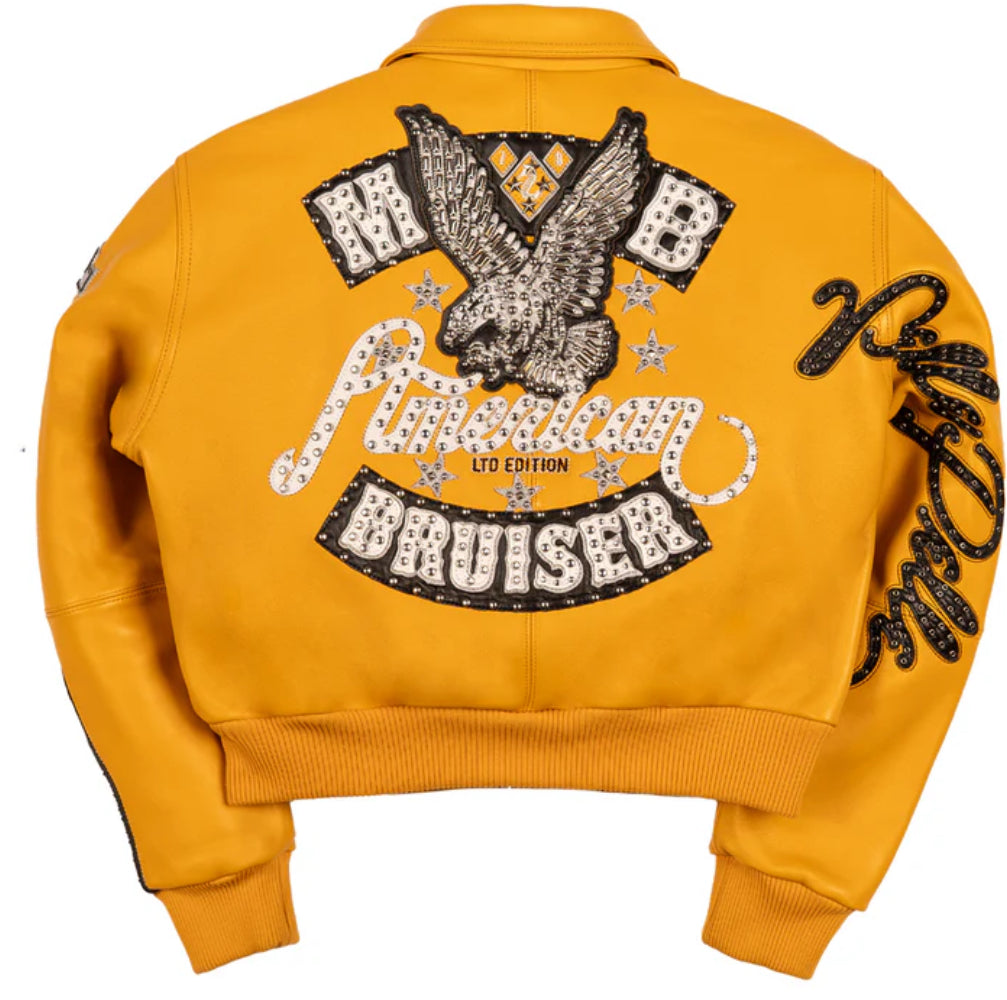 PELLE PELLE: American Bruiser Yellow Cropped Jacket | Women