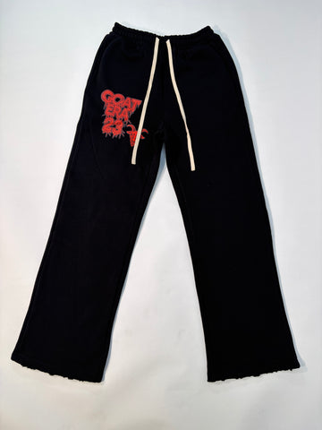 GOAT ERA: BLACK/RED SWEATPANTS