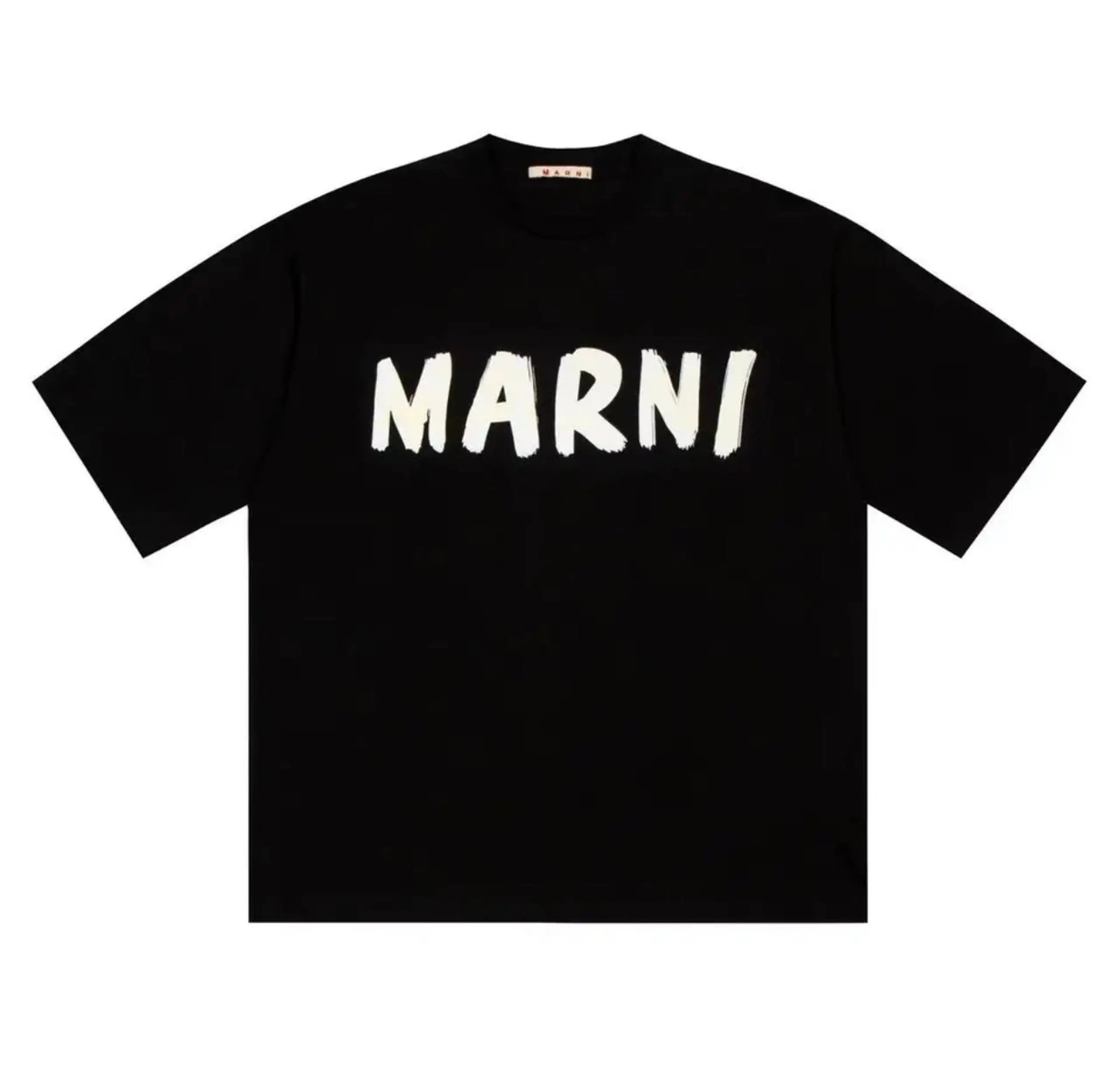 MARNI: BLACK/OFF WHITE LOGO T-SHIRT
