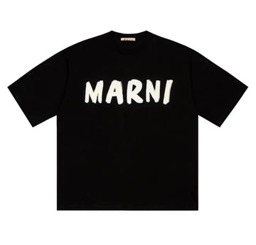 MARNI: BLACK/OFF WHITE LOGO T-SHIRT