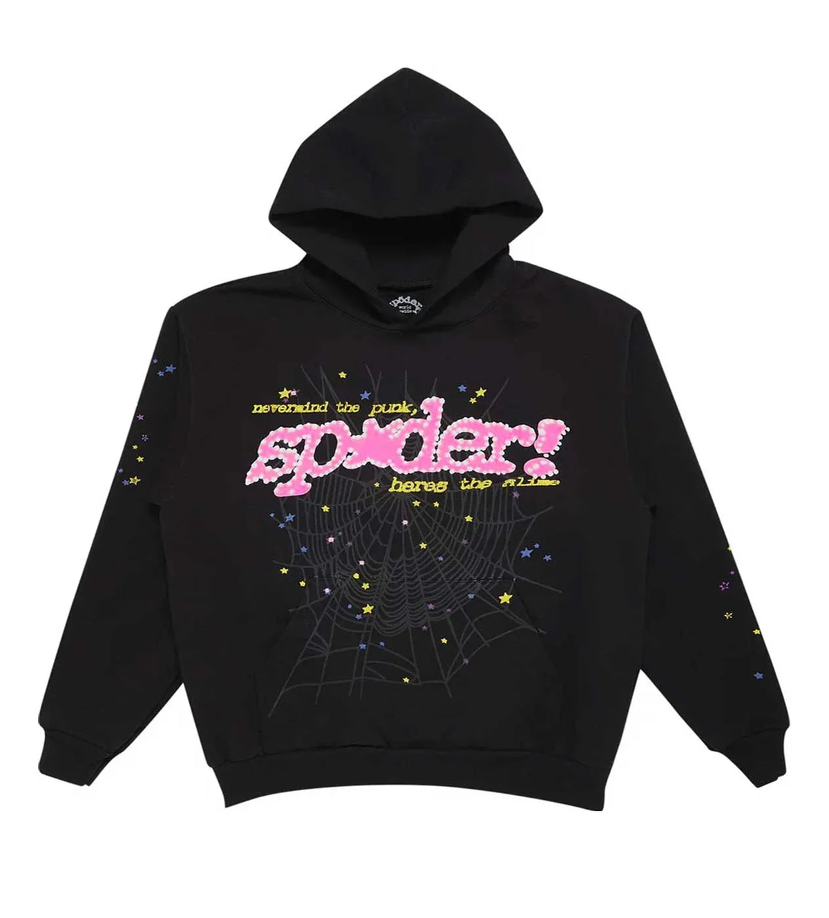 SP5DER BLK/PINK V2 HOODIE