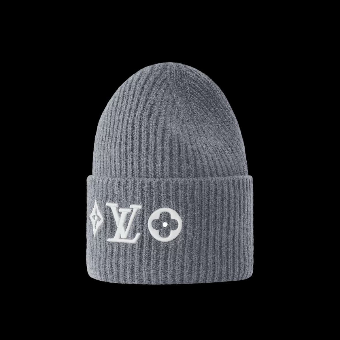LOUIS VUITTON: GREY HEADLINE BEANIE