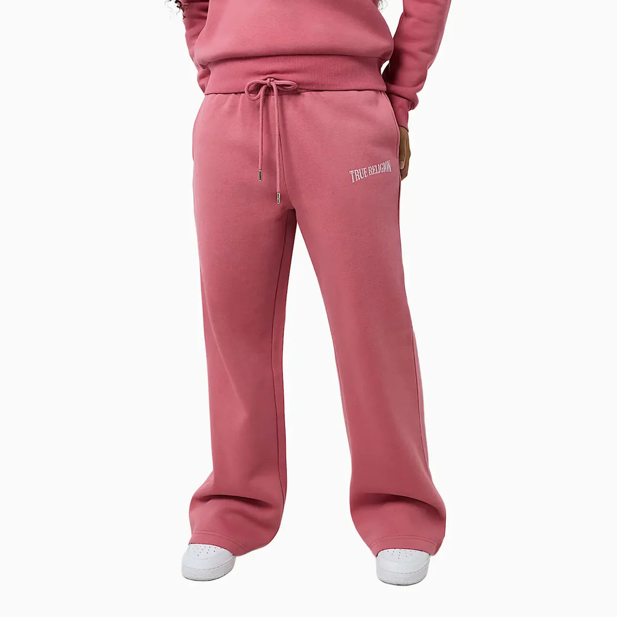 TRUE RELIGION: CRYSTAL LOGO STRAIGHT LEG PANTS