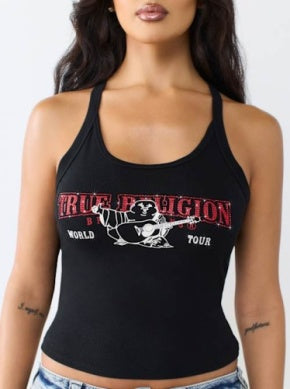 TRUE RELIGION: BUDDHA CLASSIC RACERBACK TANK BLACK
