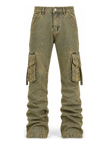 ARMOR JEANS: MULTI POCKET STACKED JEANS WITH STUD (VINTAGE)