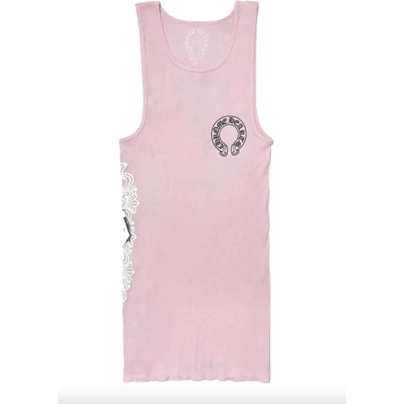 Chrome Hearts: Deadly Doll Rib Art Basel Floral Pink Tank Top Dress