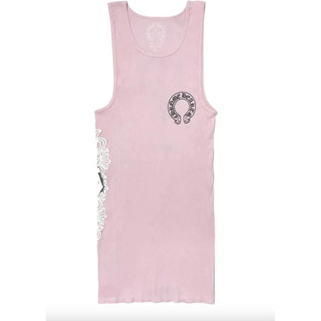Chrome Hearts: Deadly Doll Rib Art Basel Floral Pink Tank Top Dress